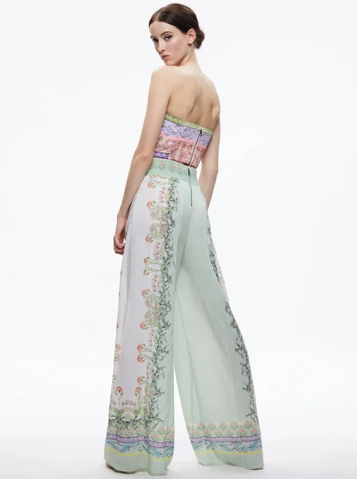 Alice & Olivia Alabama smocked palazzo pant- floral fest