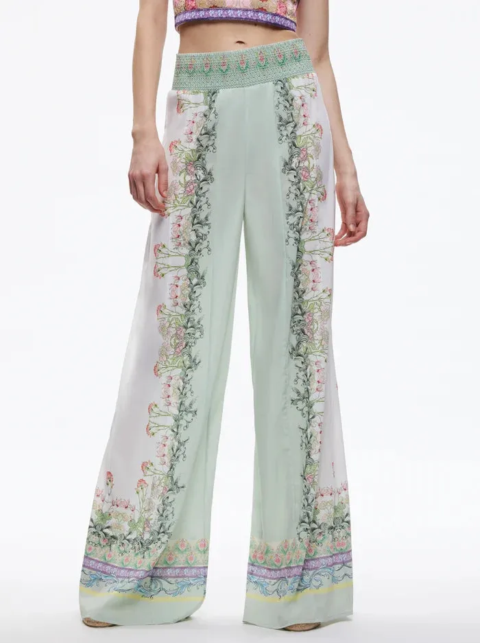 Alice & Olivia Alabama smocked palazzo pant- floral fest