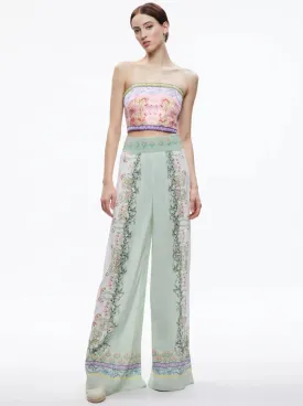 Alice & Olivia Alabama smocked palazzo pant- floral fest