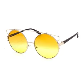 Fashion Round Sunglasses with Metal Bar