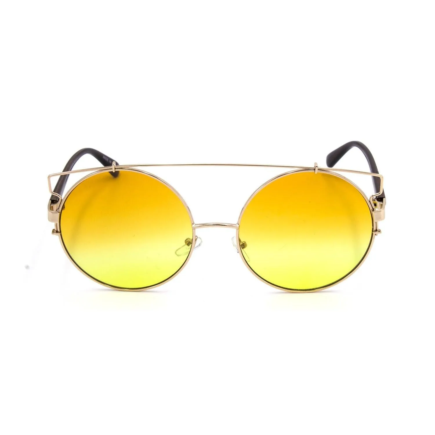 Fashion Round Sunglasses with Metal Bar