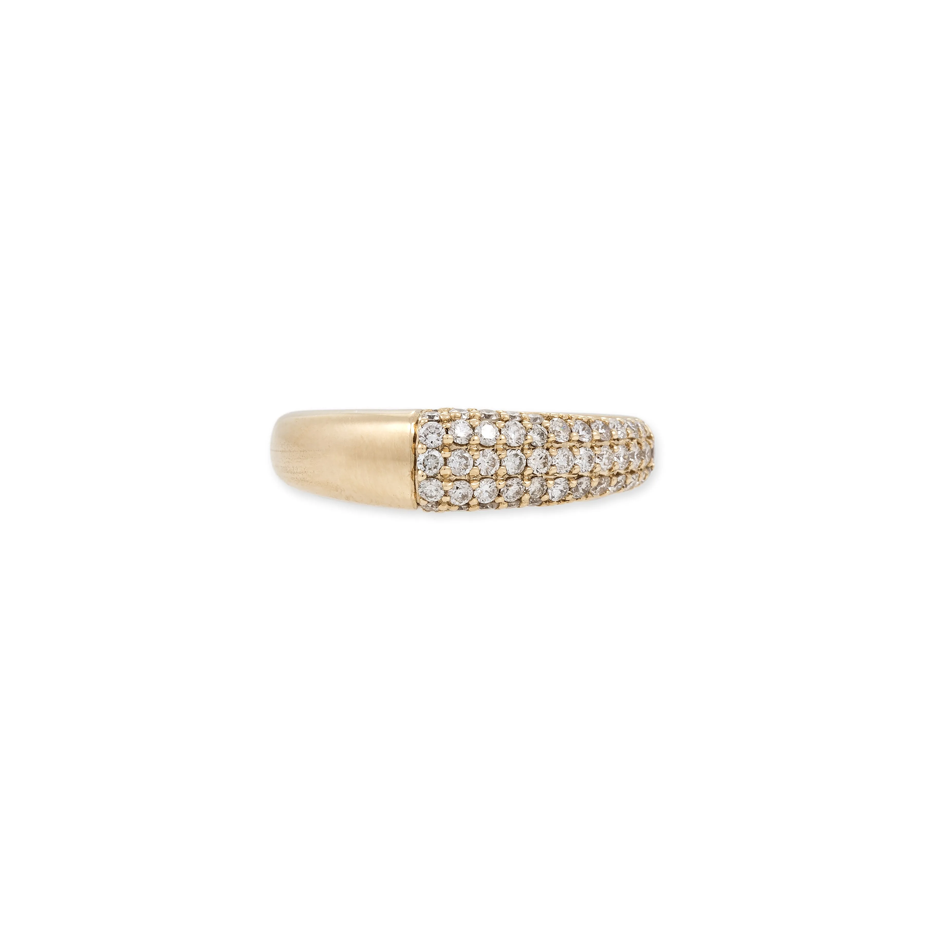 GRADUATED 3 ROW PAVE PEAKED DOME RING