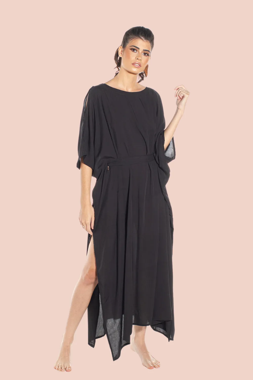 Jalapao Black Kaftan Cover Up Duster