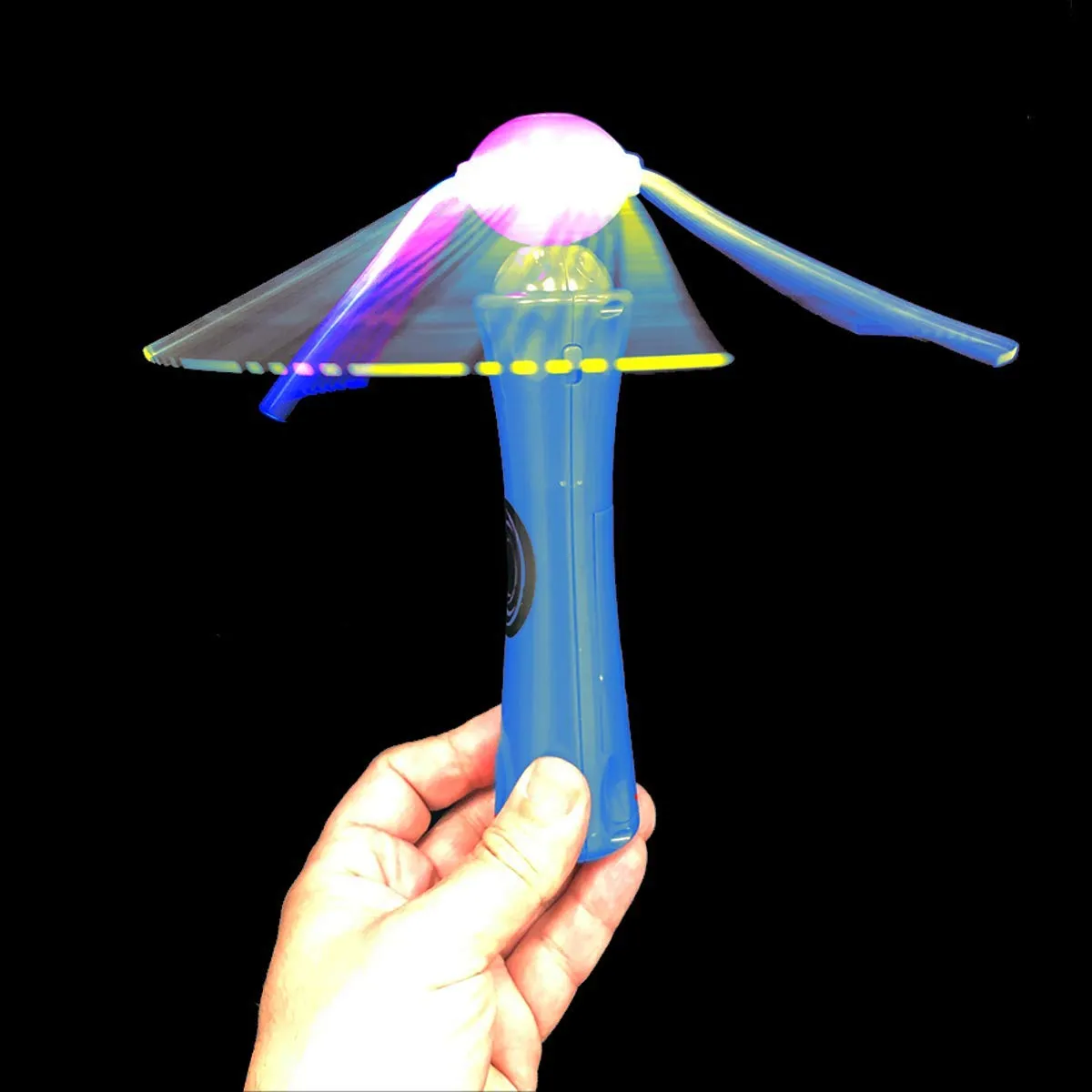 Kicko 8 Inch Light-Up Wand, Blue - LED Orbit Spinner Toy - for Carnival Prizes, Rave