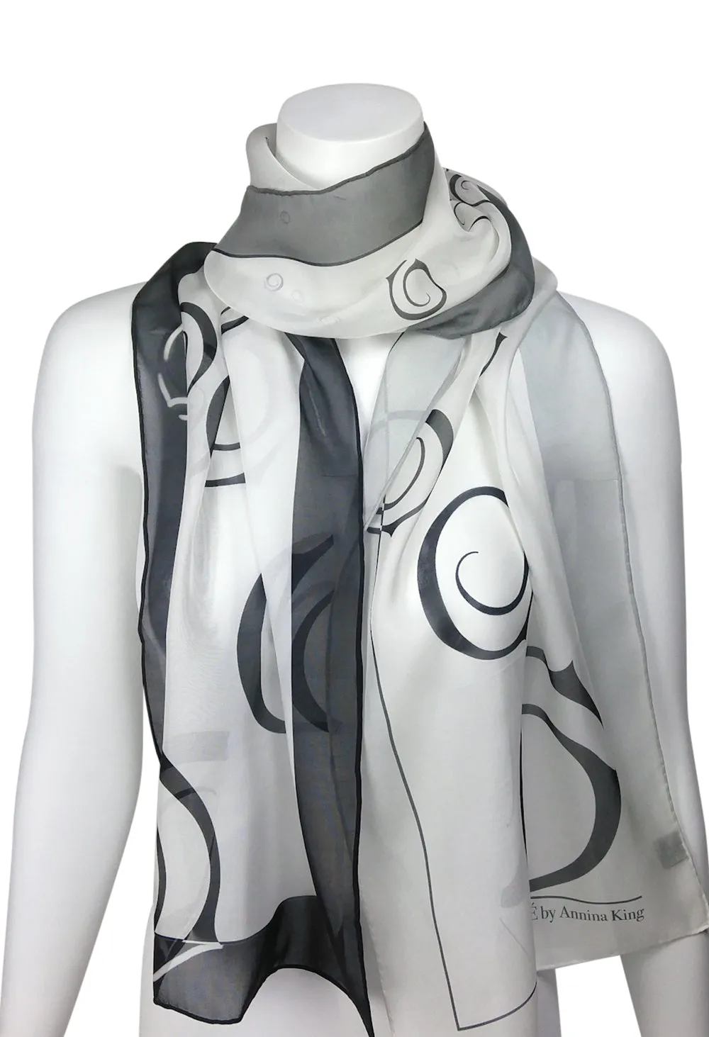 Long Ombre Logo Silk Scarf, more colours