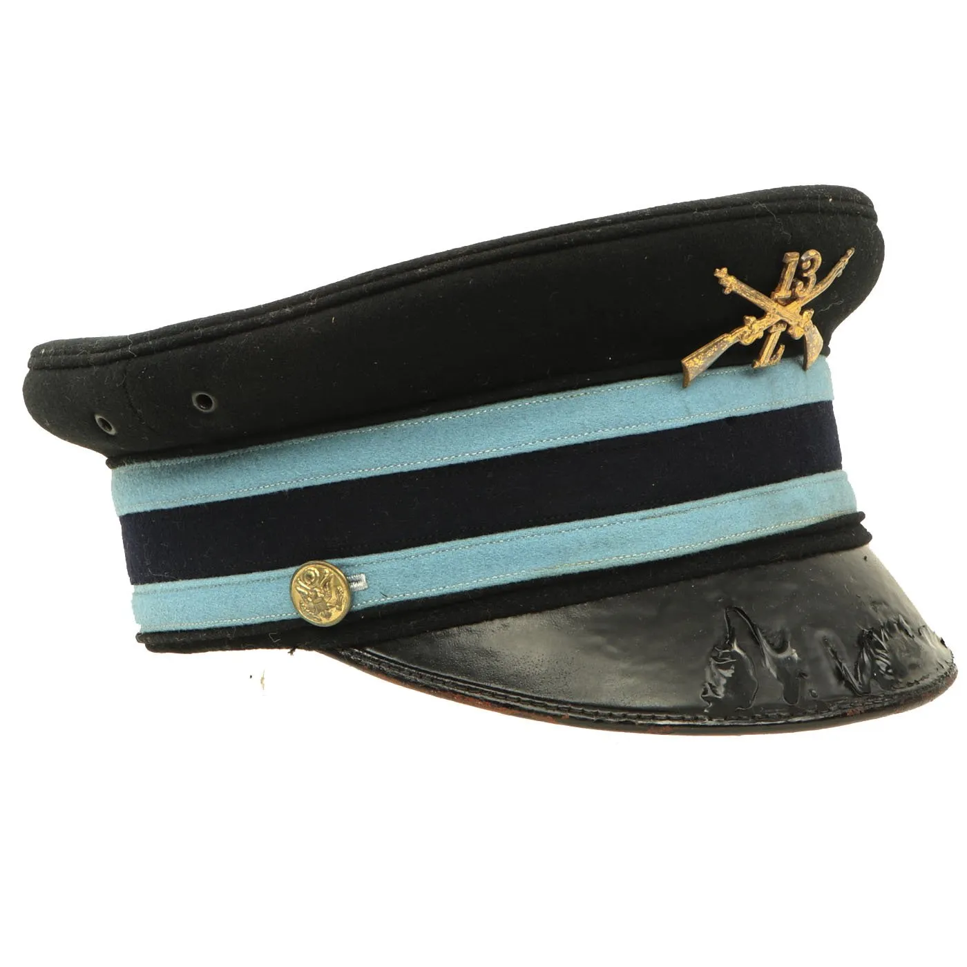 Original U.S. Spanish American War 13th Infantry Regiment NCO M1902 Visor Cap by Pasquale Company