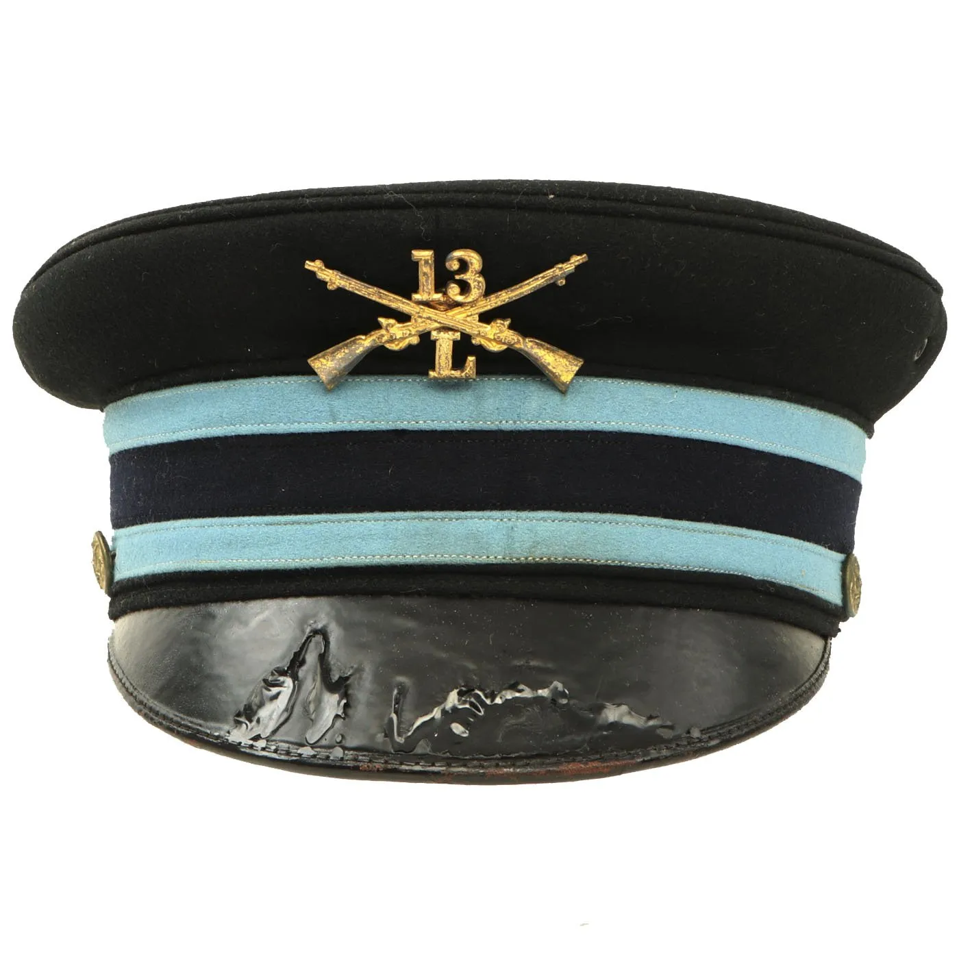 Original U.S. Spanish American War 13th Infantry Regiment NCO M1902 Visor Cap by Pasquale Company
