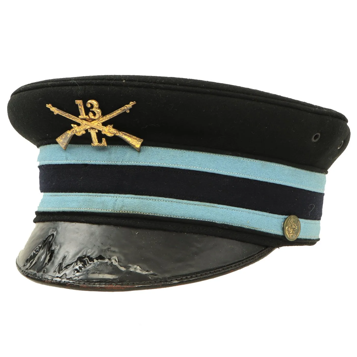 Original U.S. Spanish American War 13th Infantry Regiment NCO M1902 Visor Cap by Pasquale Company