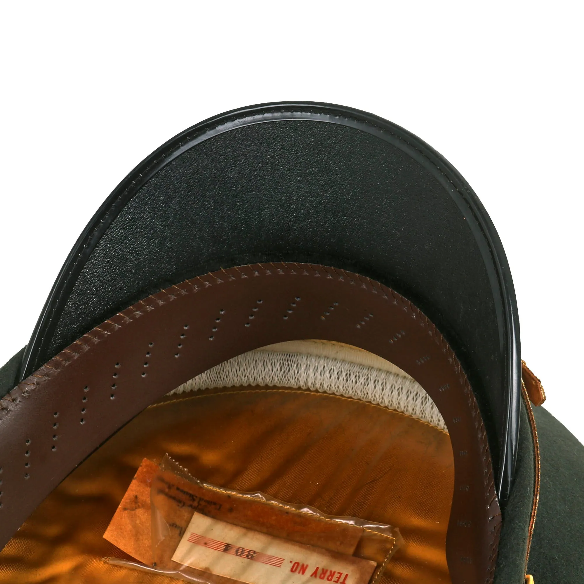 Original U.S. Vietnam War Era Major General Roland Haddaway del Mar Named “Green Service” Uniform Peaked Visor Cap With Bullion Embroidered Insignia - Commander 1st Armored Division (August 1960 – May 1961)
