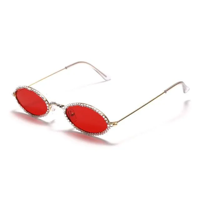 Retro Rhinestone Oval sunglasses