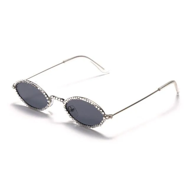 Retro Rhinestone Oval sunglasses