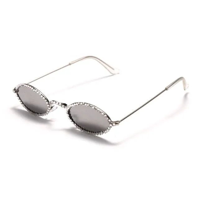 Retro Rhinestone Oval sunglasses