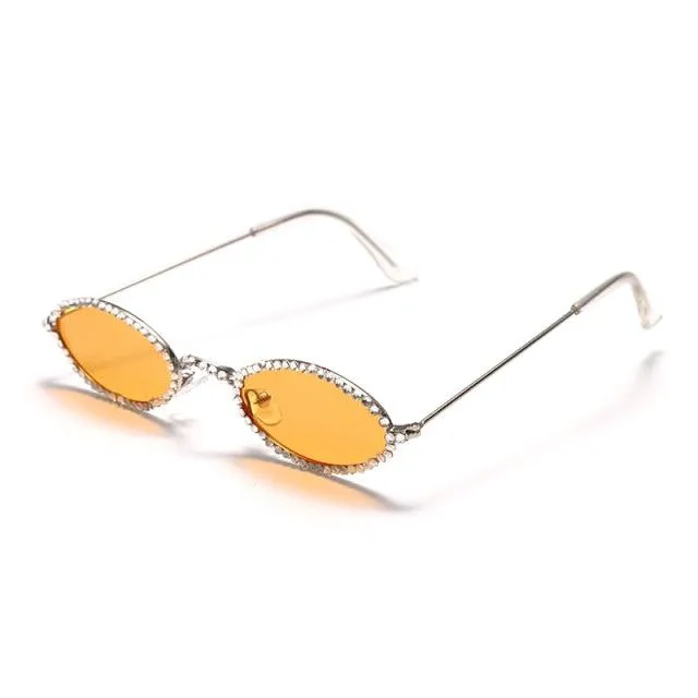 Retro Rhinestone Oval sunglasses