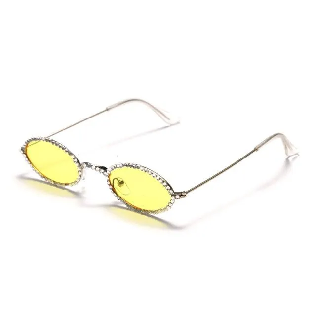 Retro Rhinestone Oval sunglasses