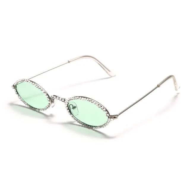 Retro Rhinestone Oval sunglasses