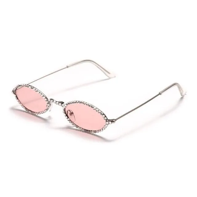 Retro Rhinestone Oval sunglasses