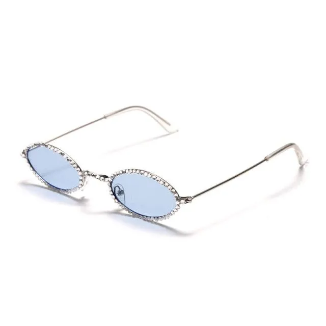 Retro Rhinestone Oval sunglasses