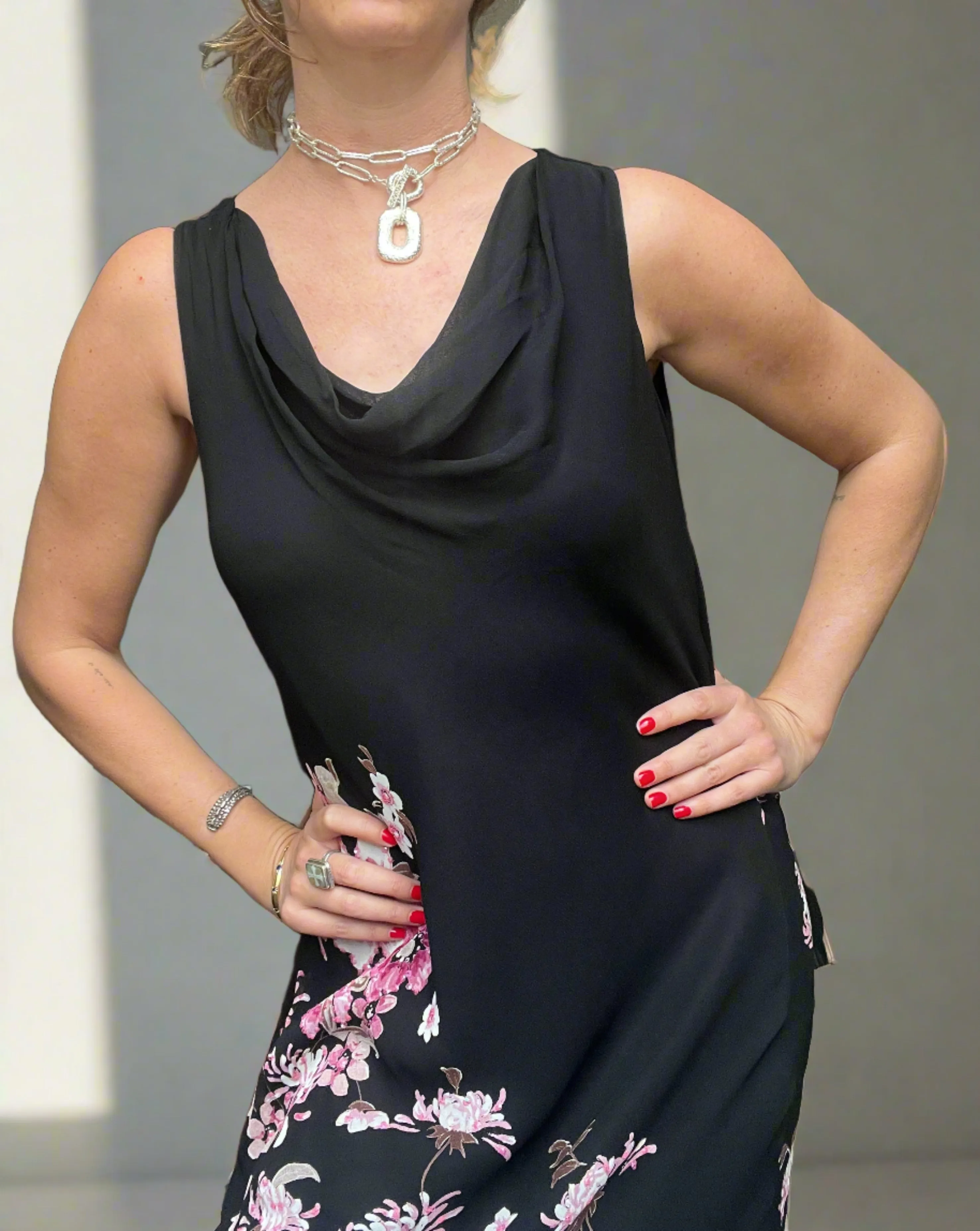 Silk Chiffon Dress 90s