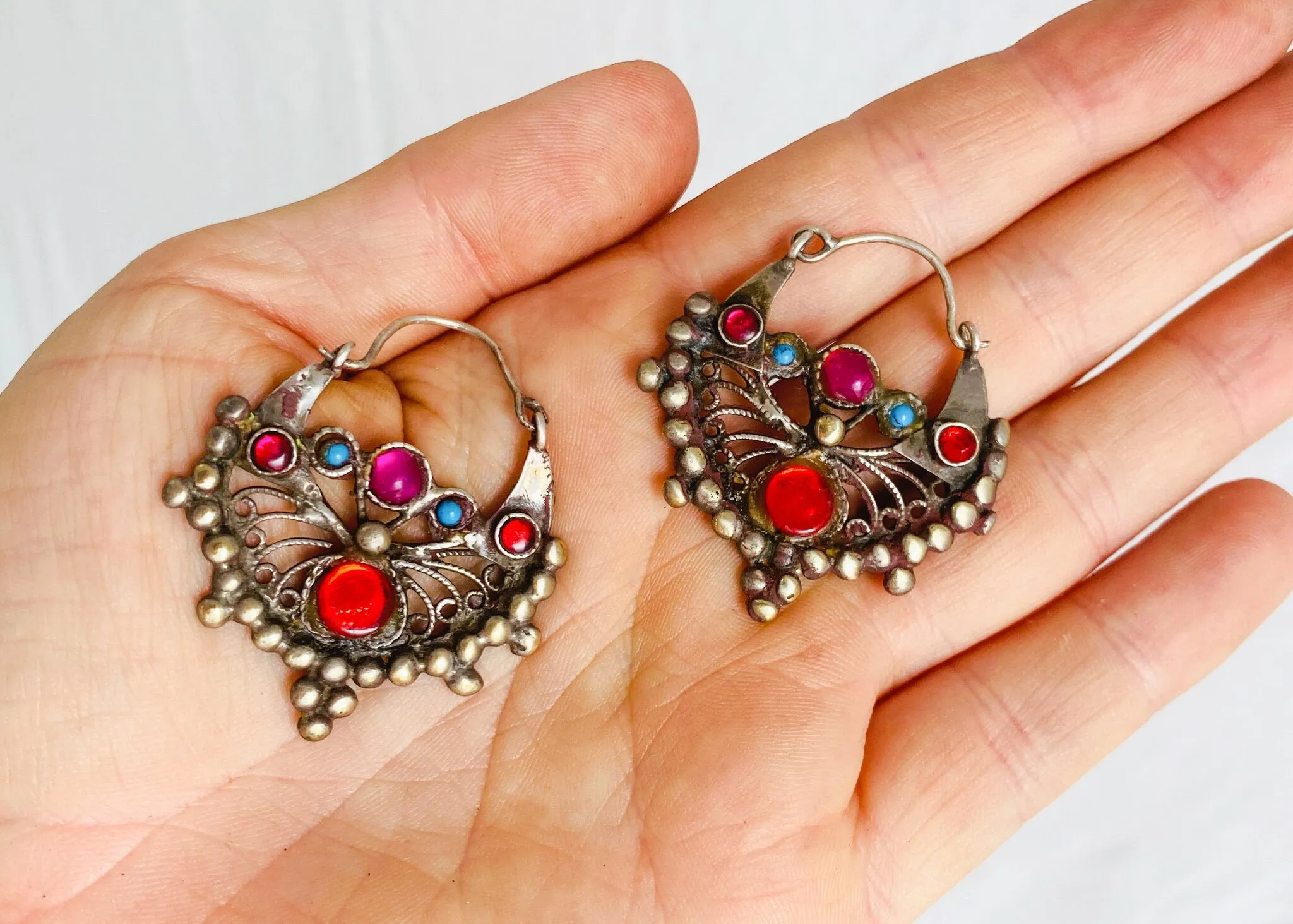 Vintage Balochi Earrings. Silver. 0431.